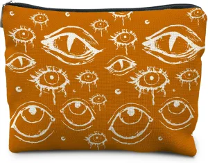 Goth Makeup Bag, Mystical Gothic Evil Eyes Witchy Cosmetic Bag Toiletry Bag for Women, Witch Stuff, Halloween Makeup Bag, Halloween Gifts for Women(orange)