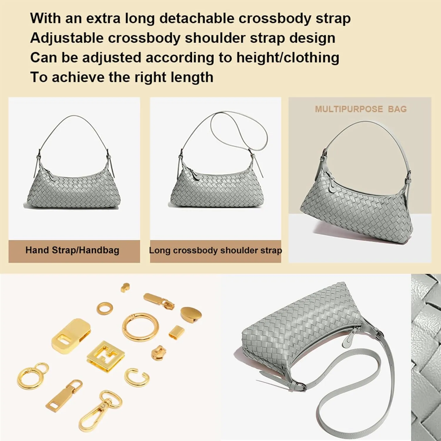 Handbags Shoulder Bags for Women Small Bags Women's Woven Tote Bag Crossbody Handbag Travel Hand Bag Purse Hobo