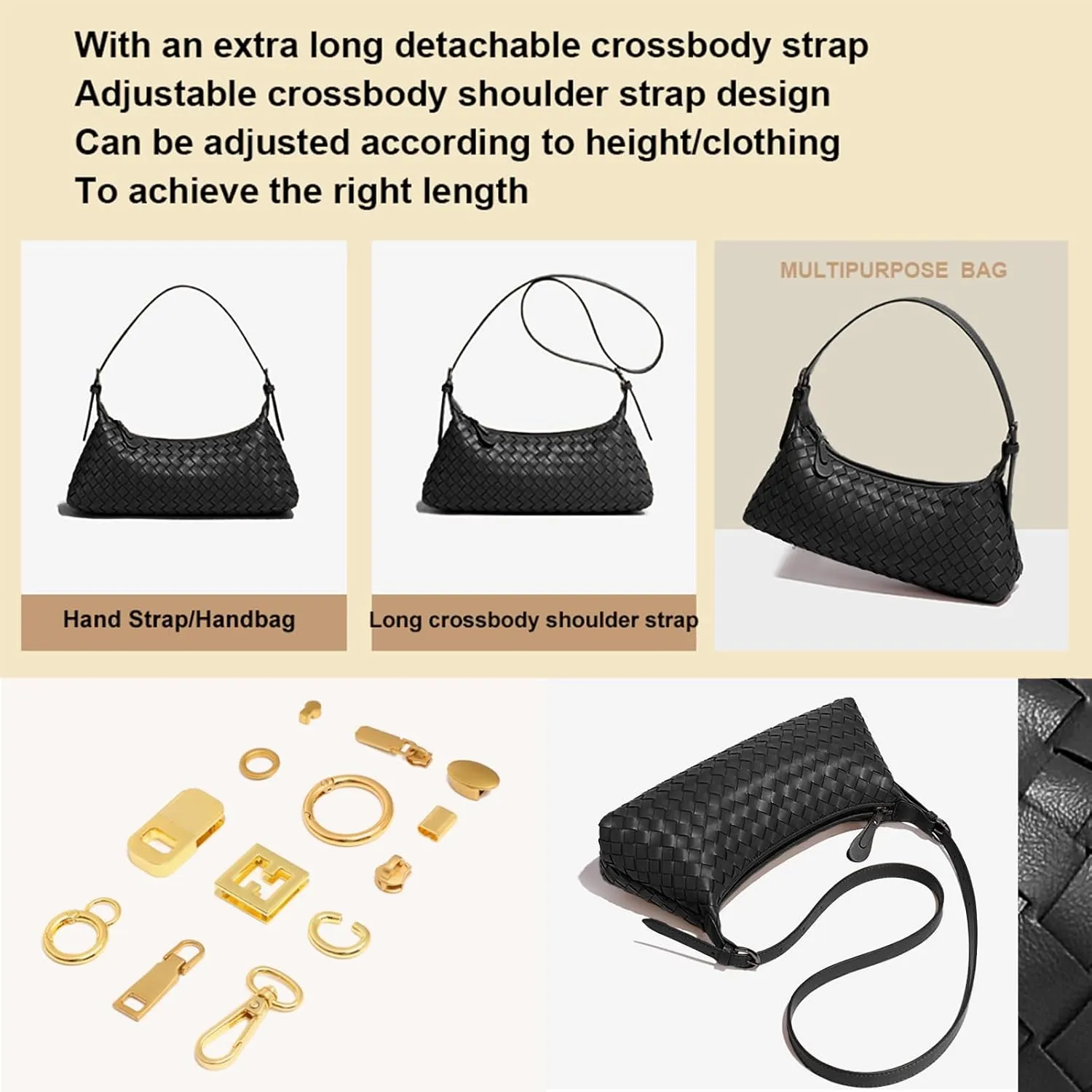 Handbags Shoulder Bags for Women Small Bags Women's Woven Tote Bag Crossbody Handbag Travel Hand Bag Purse Hobo
