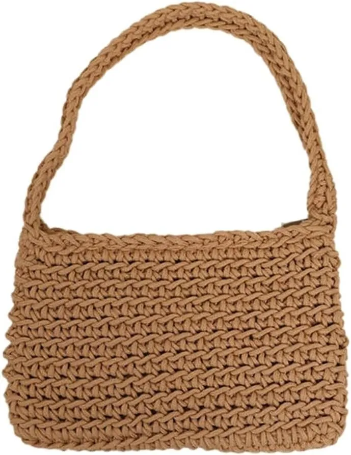 Handcrafted Crochet Cotton Handwoven Boho Knit Beach Shoulder & Tote Bag for Women Summer Vacation Essential