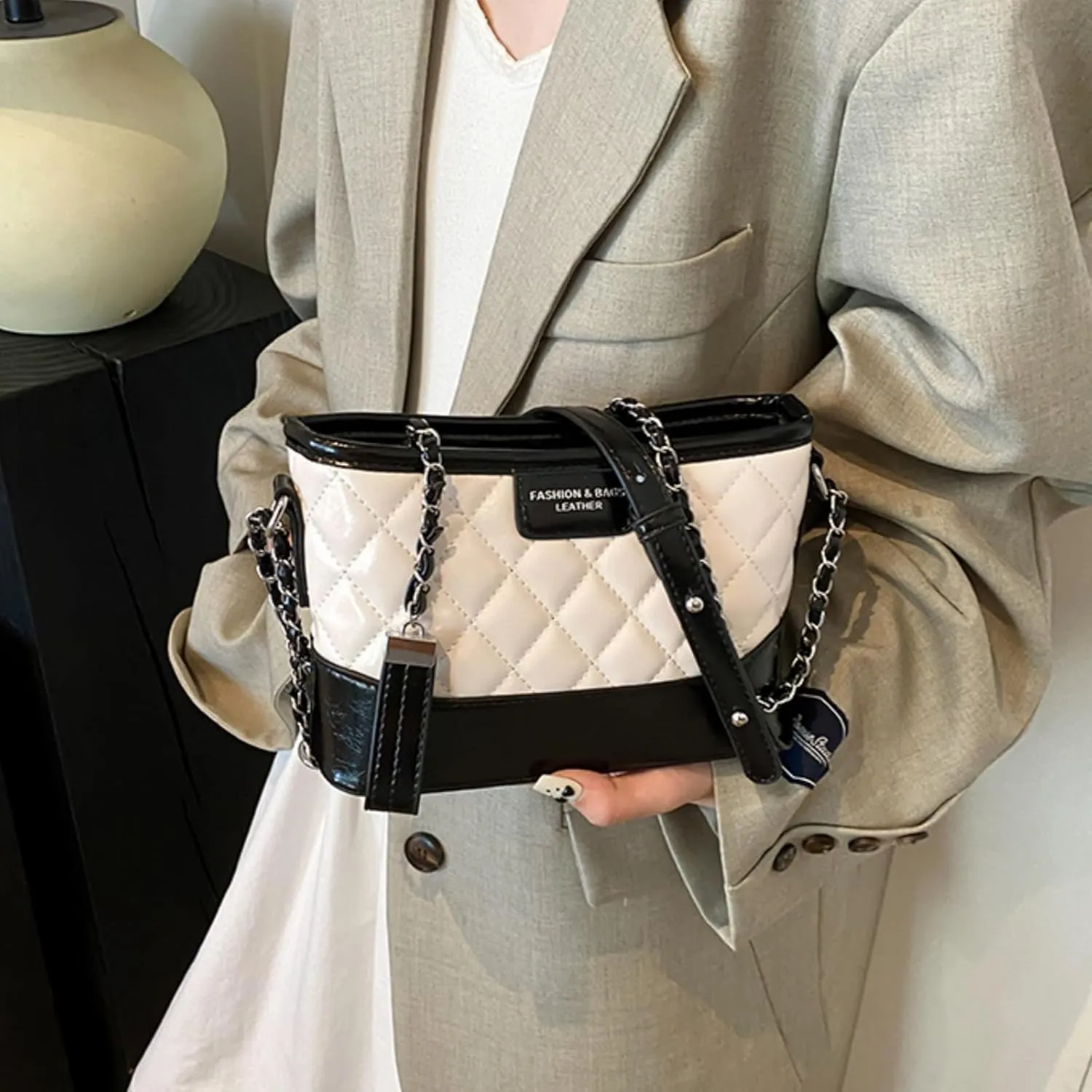 Hobo Bag For Women, Color-Block Wide Shoulder Strap Crossbody and Single Shoulder Bag,Functional Design