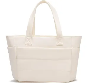 I IHAYNER Tote Bag for Women Lightweight Quilted Puffy Shoulder Handbag for Travel Work with Functional Compartments