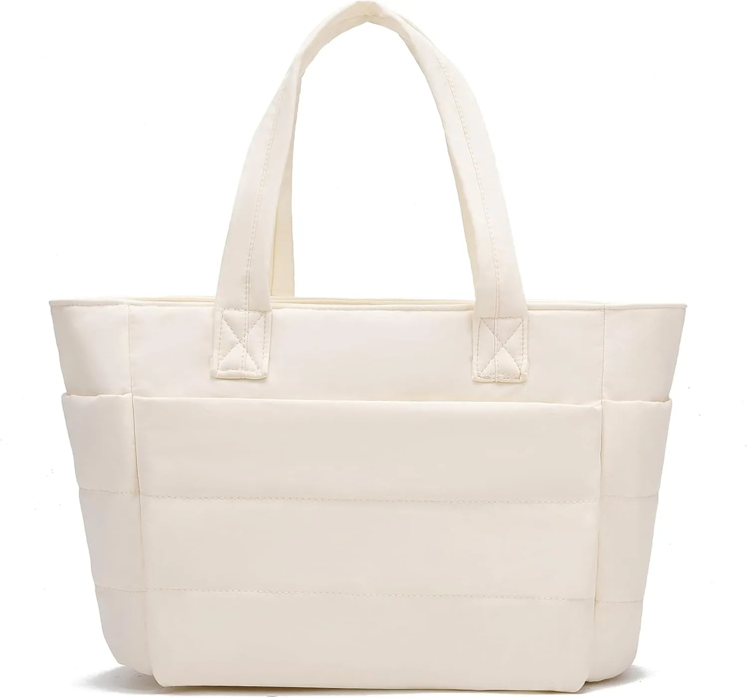 I IHAYNER Tote Bag for Women Lightweight Quilted Puffy Shoulder Handbag for Travel Work with Functional Compartments