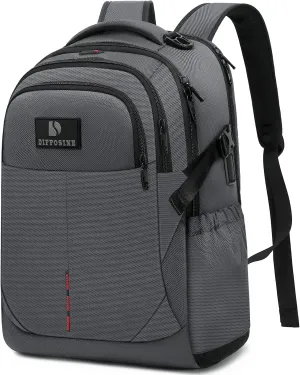 INSAVANT Laptop Backpack 15.6 Inch TSA Friendly Travel Backpacks Extra Large Durable College Travel Daypack Anti Theft with USB Charging Port Best Gift for Men Women (Grey)