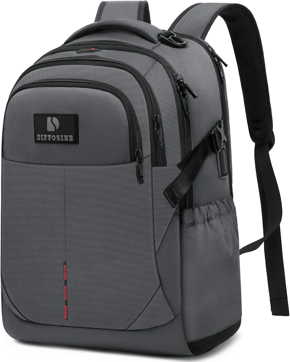 INSAVANT Laptop Backpack 15.6 Inch TSA Friendly Travel Backpacks Extra Large Durable College Travel Daypack Anti Theft with USB Charging Port Best Gift for Men Women (Grey)