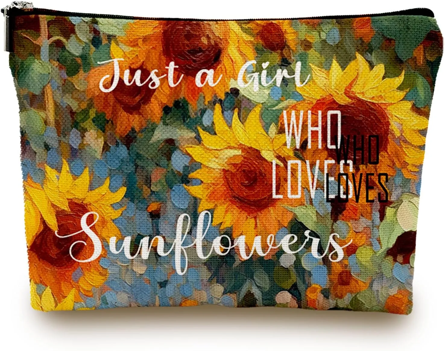 Inspirational Sunflower Cosmetic Bag for Women Ladies - Small Toiletry Cosmetic Handy Bag for Friends Daughter on Christmas Birthday - Zipper Closure Travel Pouch Storage Clutch Purse