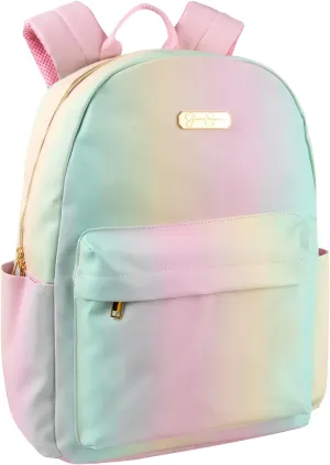Jessica Simpson Womens Designer Laptop Backpack with Side Pockets, Padded Straps | Classic Modern Backpack for Women (Ombre Rainbow), Large