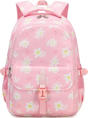Joyfulife Lightweight Water Resistant Daisy Backpacks for Girls Elementary Primary Middle High School Backpack Teens Childs Bookbag Back to School Bag