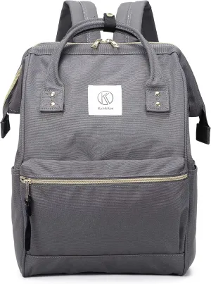 Kah&Kee Polyester Travel Backpack Functional Anti-theft School Laptop for Women Men (Heather Grey II, Medium)