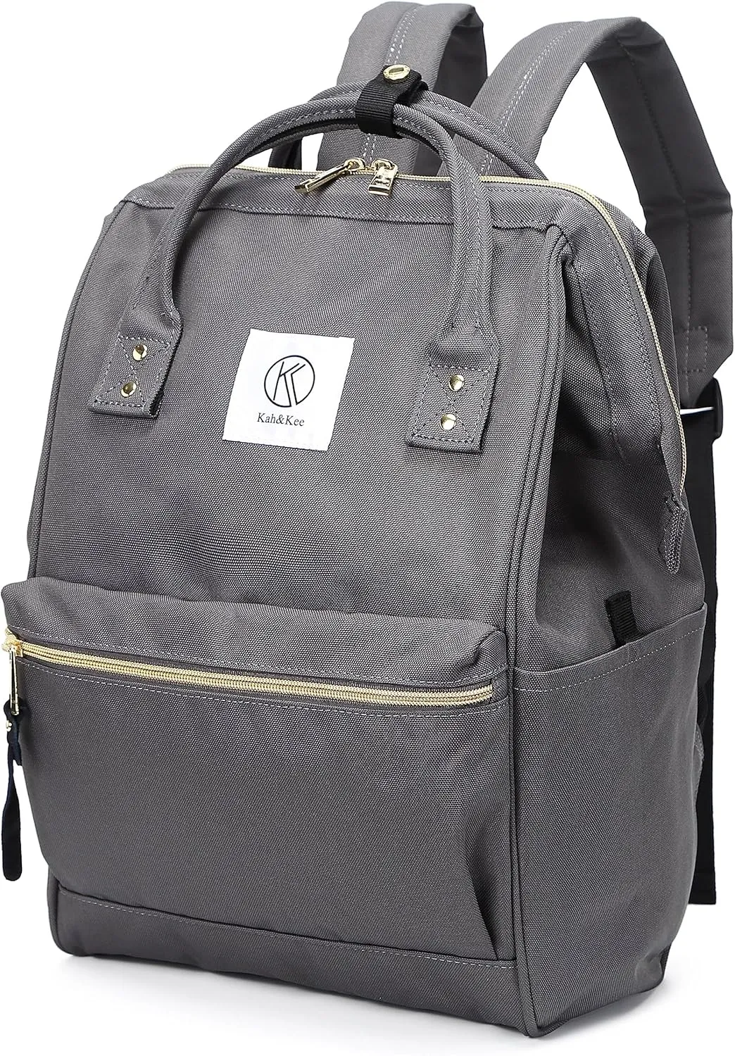 Kah&Kee Polyester Travel Backpack Functional Anti-theft School Laptop for Women Men (Heather Grey II, Medium)