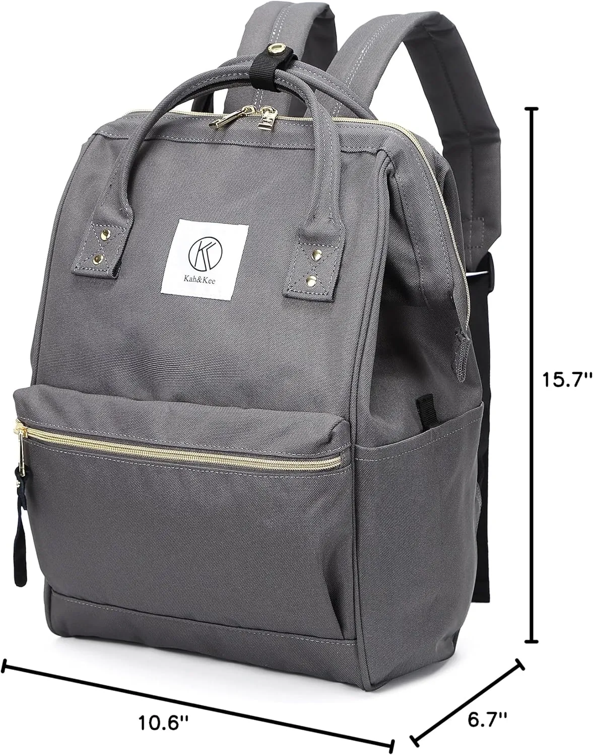 Kah&Kee Polyester Travel Backpack Functional Anti-theft School Laptop for Women Men (Heather Grey II, Medium)