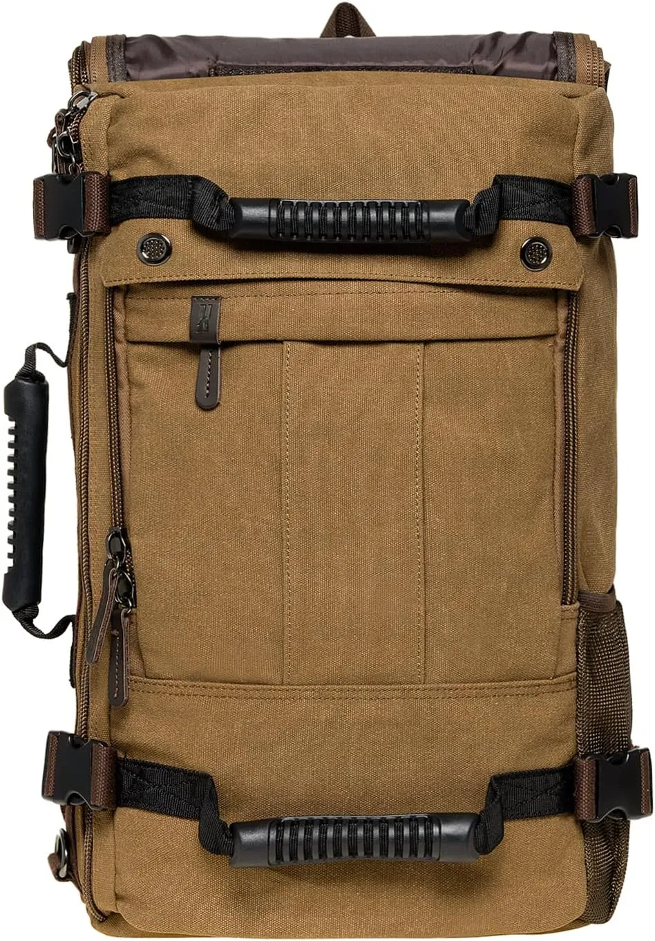 KAUKKO Canvas Travel Backpack Multi-Functional Bag Fits 17" Laptop, Large Capacity Hiking Backpack, Outdoor Casual Daypack KHAKI,23.8L