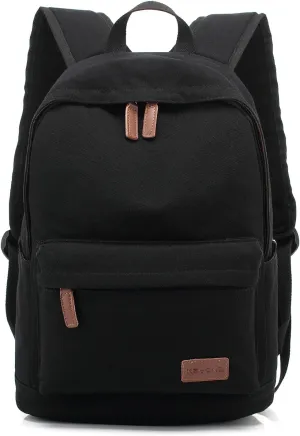 kayond Casual Style Lightweight canvas Laptop Bag/Durable Travel backpacks/Rucksack for Men&Women/Fashion Backpack Fits 15 inch Notebook (Black)