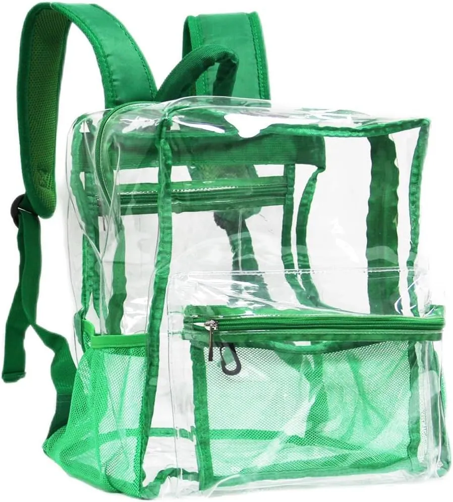 KekeInt'l Clear Backpack Heavy Duty PVC Clear Backpack, 40lbs(Green)