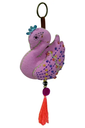 Keyrings handmade lucky charm Swan