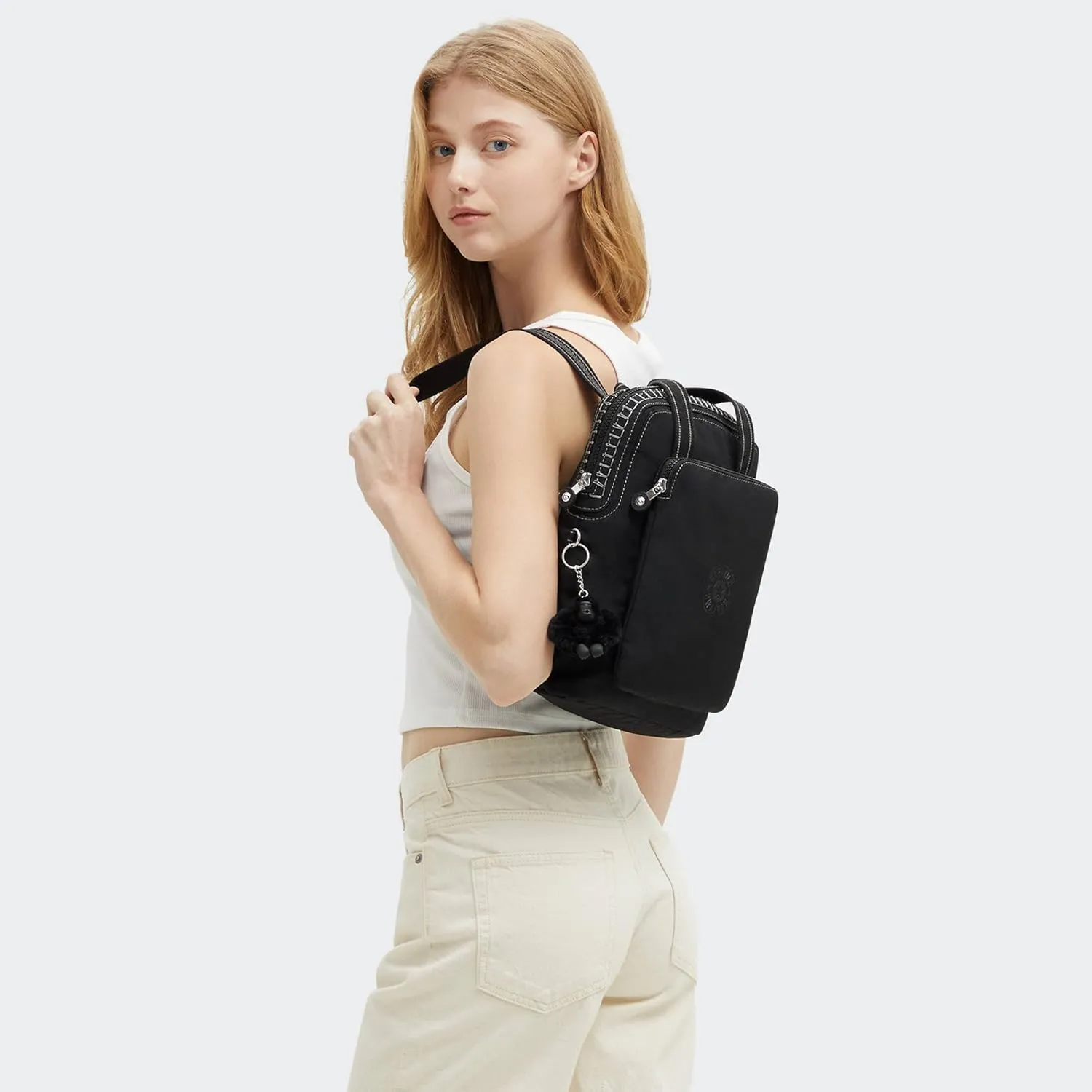 Kipling Womens Kazuki S Convertible Backpack, Lightweight, Minimal, Nylon Laptop Backpack
