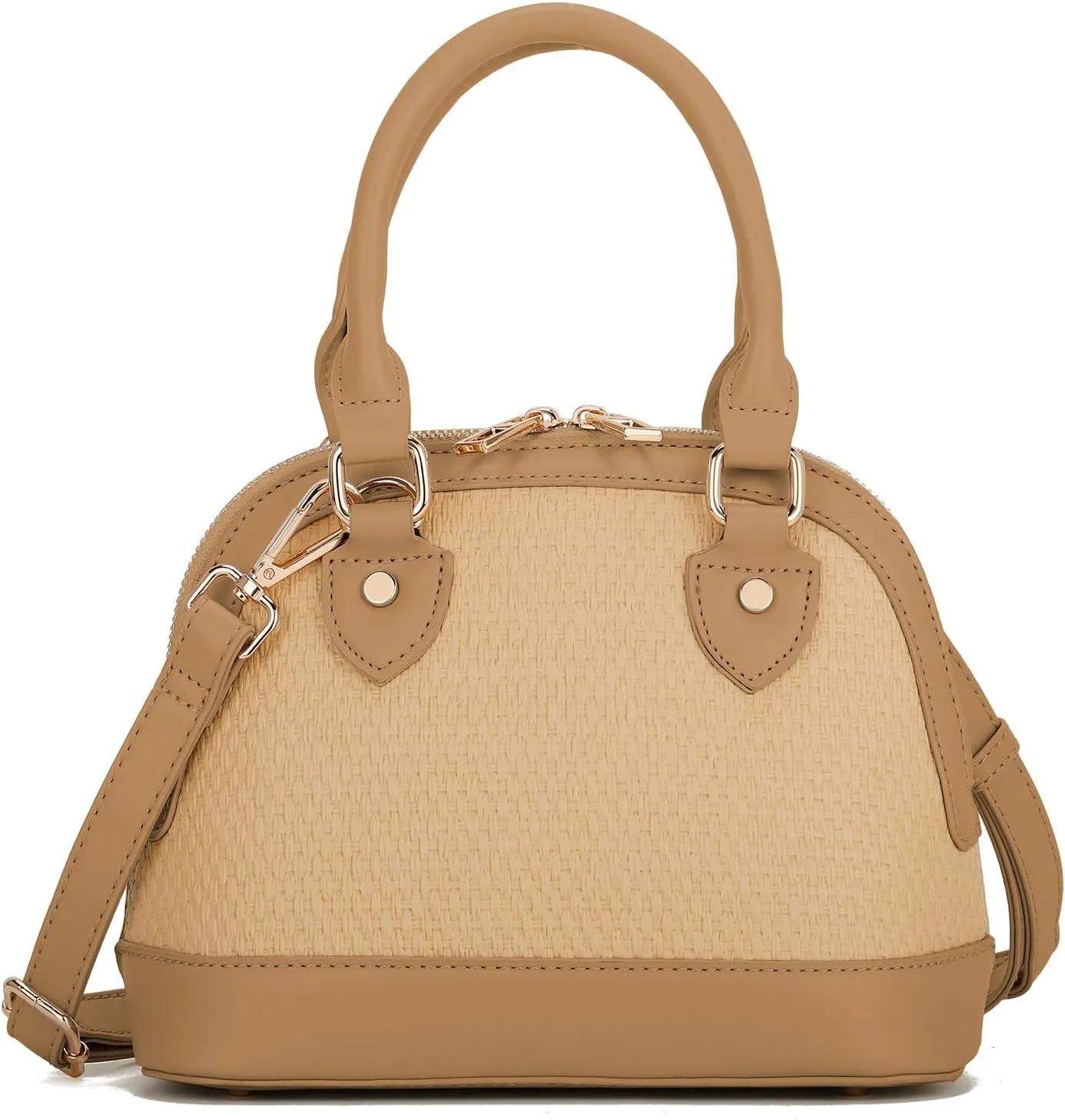 LA TERRE Zip-Around Classic Dome Satchel Bags for Women Crossbody Purse Top Handle Handbags