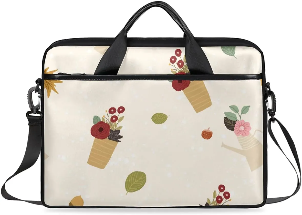 Laptop Shoulder Bag Autumn Modern Design Tablet Computer Notebook Sleeve Messenger Bags Carrying Case with Strap Briefcase Tote for 14 15 in Laptops
