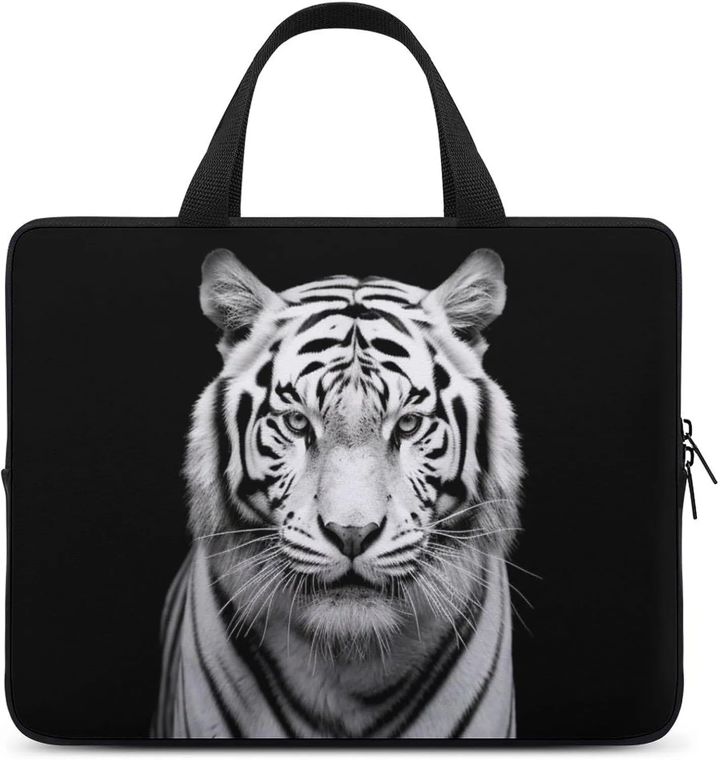 Laptop Sleeve with Handle Black And White Tiger Laptop Sleeve Bag Ultra-Thin Computer Bag Cover for 12-17 Inch