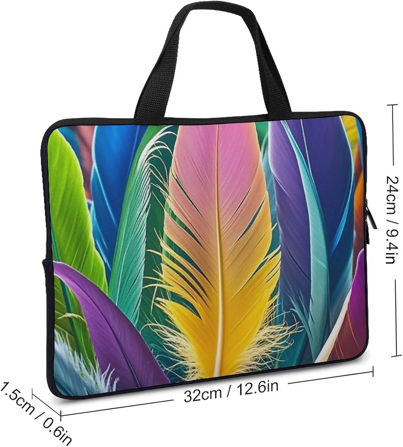 Laptop Sleeve with Handle Lots of Feathers Laptop Sleeve Bag Ultra-Thin Computer Bag Cover for 12-17 Inch