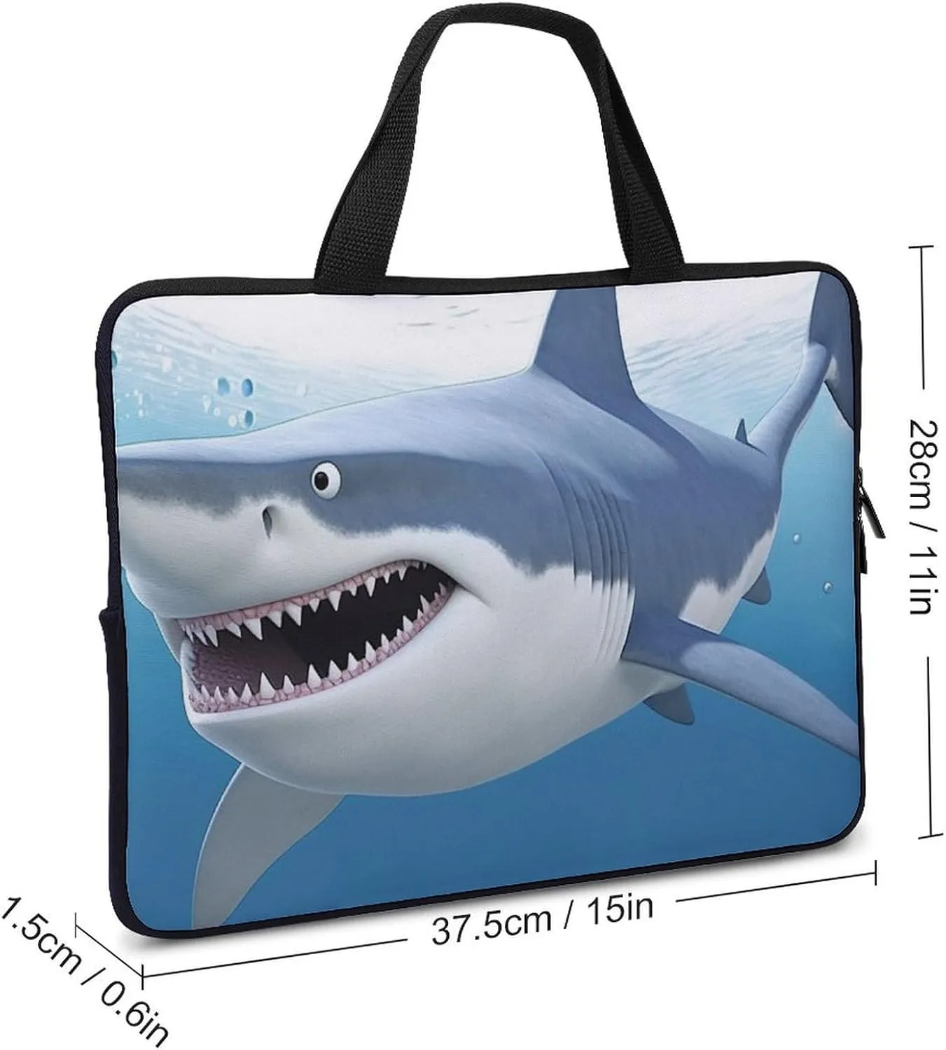 Laptop Sleeve with Handle White Shark Laptop Sleeve Bag Ultra-Thin Computer Bag Cover for 12-17 Inch