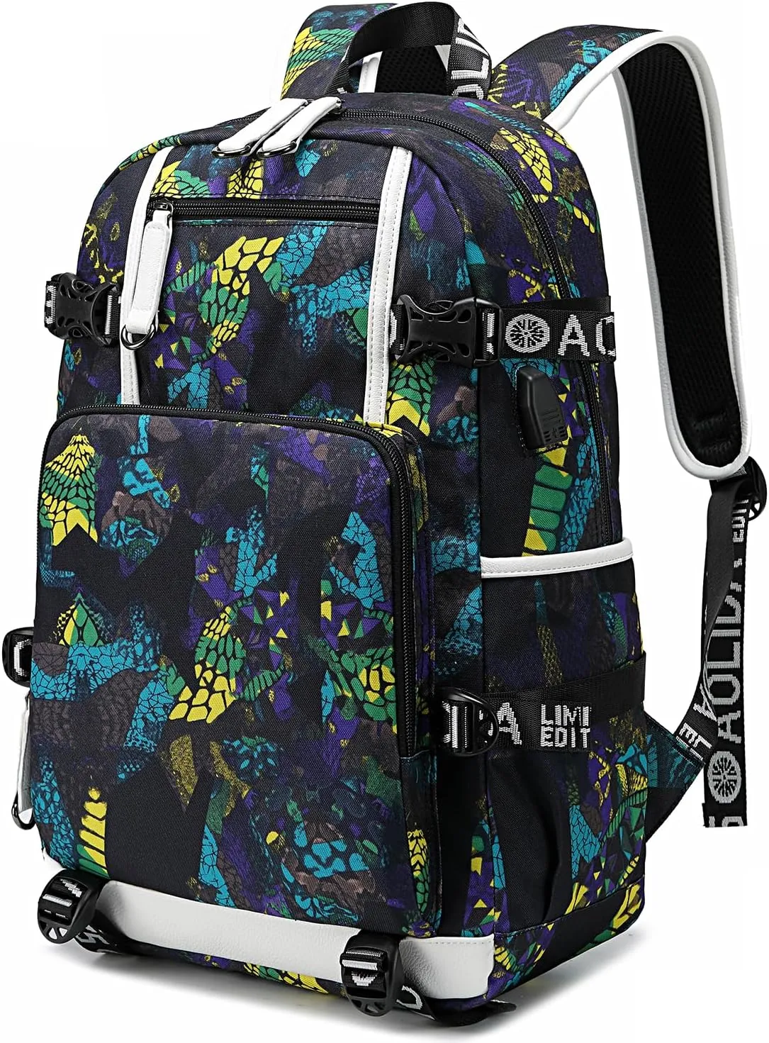 Large Capacity Custom Laptop Backpack With USB Charging Port, Personalized College Bag, Durable Outdoor Bags Mochila (Mixed Color Yellow)