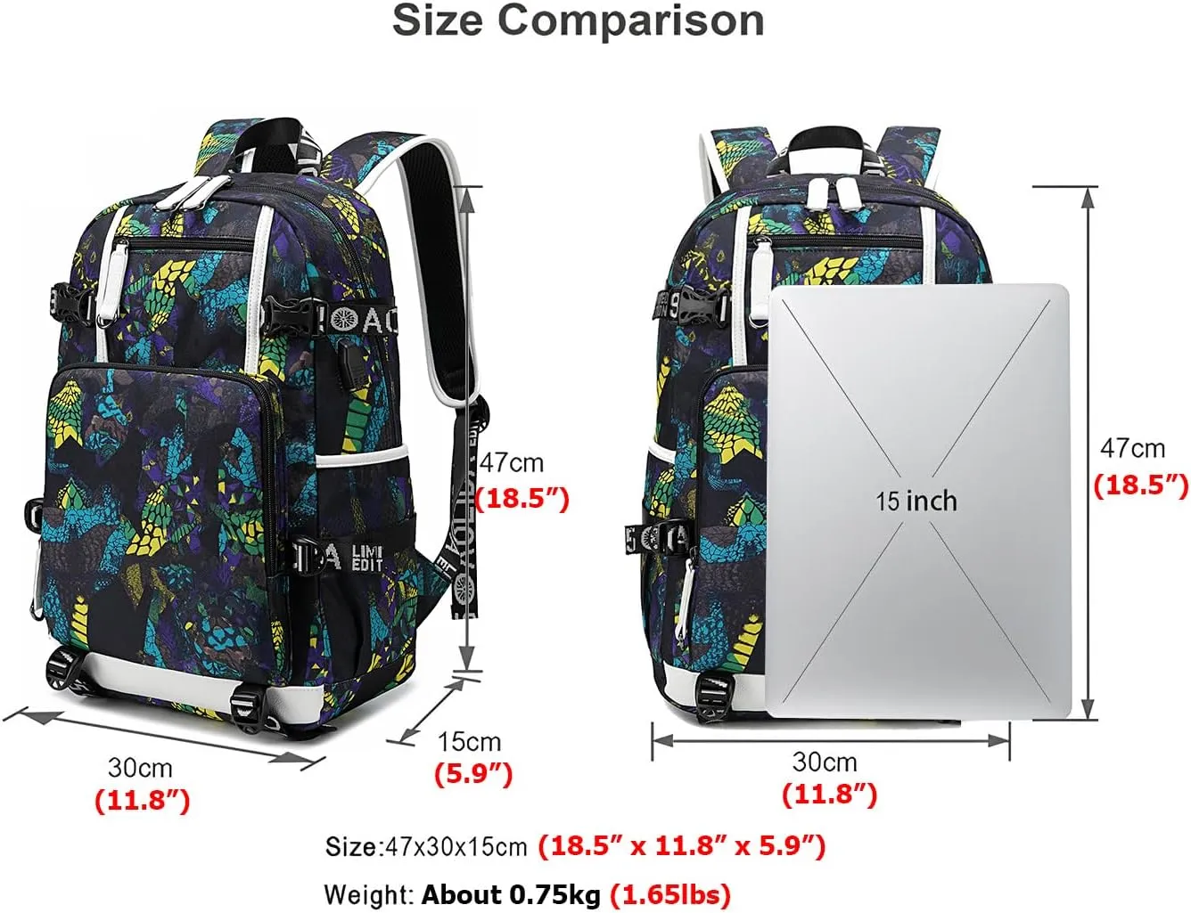 Large Capacity Custom Laptop Backpack With USB Charging Port, Personalized College Bag, Durable Outdoor Bags Mochila (Mixed Color Yellow)