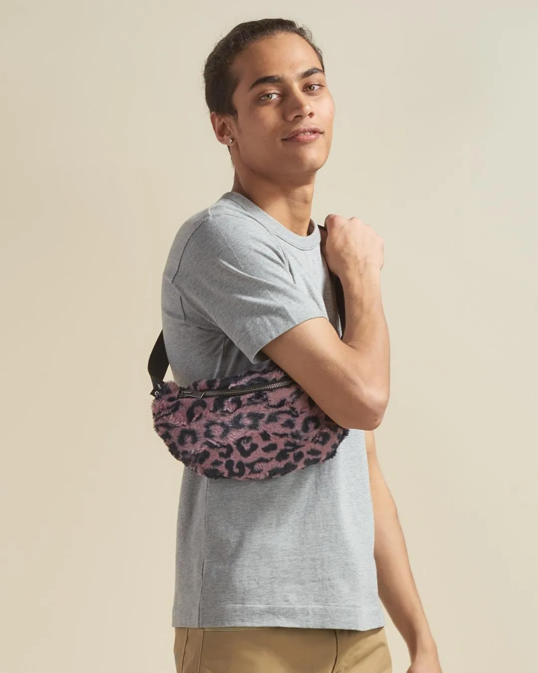 Lavender Leopard ULTRA SOFT Faux Fur Fanny Pack