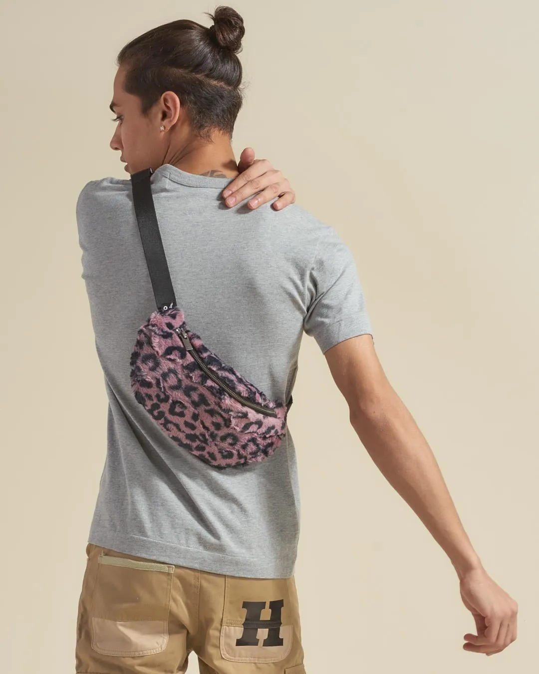 Lavender Leopard ULTRA SOFT Faux Fur Fanny Pack