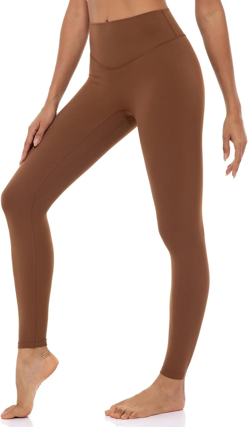 Lavento Women's All Day Soft Light Yoga Leggings 25" - No Front Seam Workout Legging Active Tights