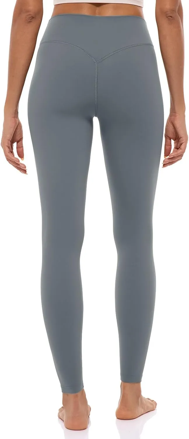 Lavento Women's All Day Soft Light Yoga Leggings 25" - No Front Seam Workout Legging Active Tights