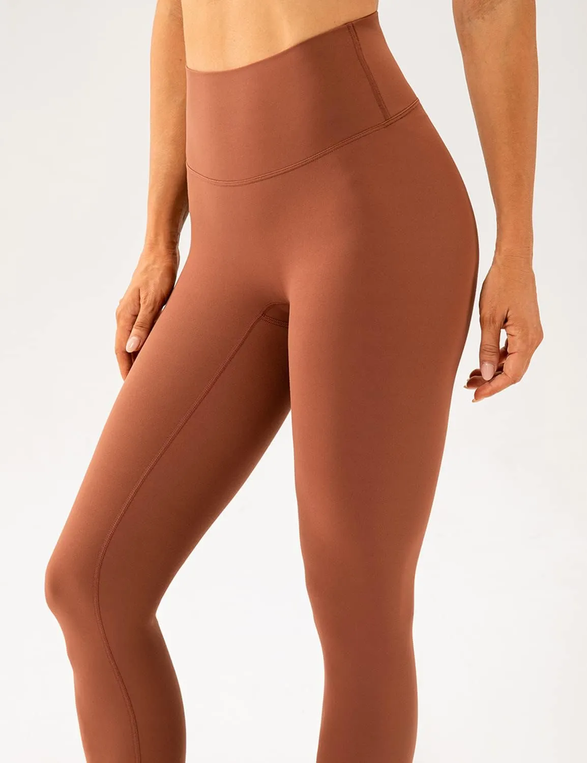 Lavento Women's All Day Soft Light Yoga Leggings 25" - No Front Seam Workout Legging Active Tights