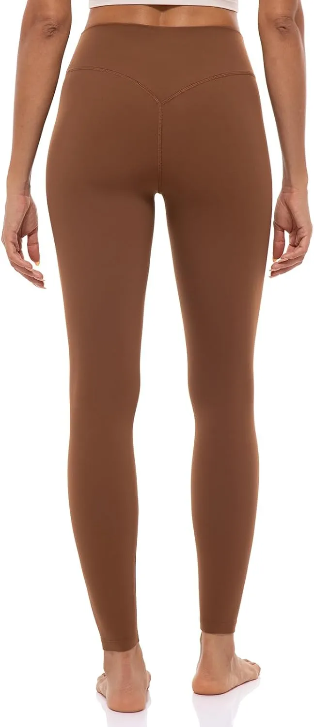 Lavento Women's All Day Soft Light Yoga Leggings 25" - No Front Seam Workout Legging Active Tights