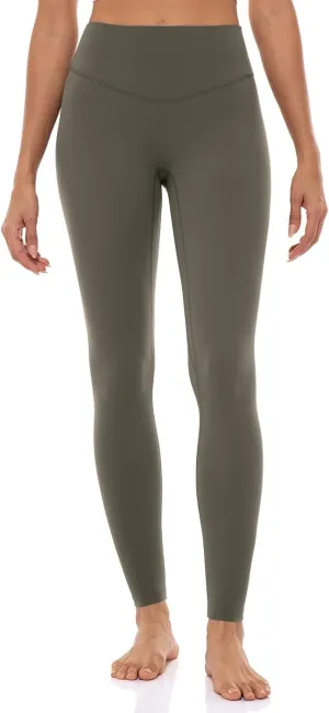 Lavento Women's All Day Soft Light Yoga Leggings 25" - No Front Seam Workout Legging Active Tights