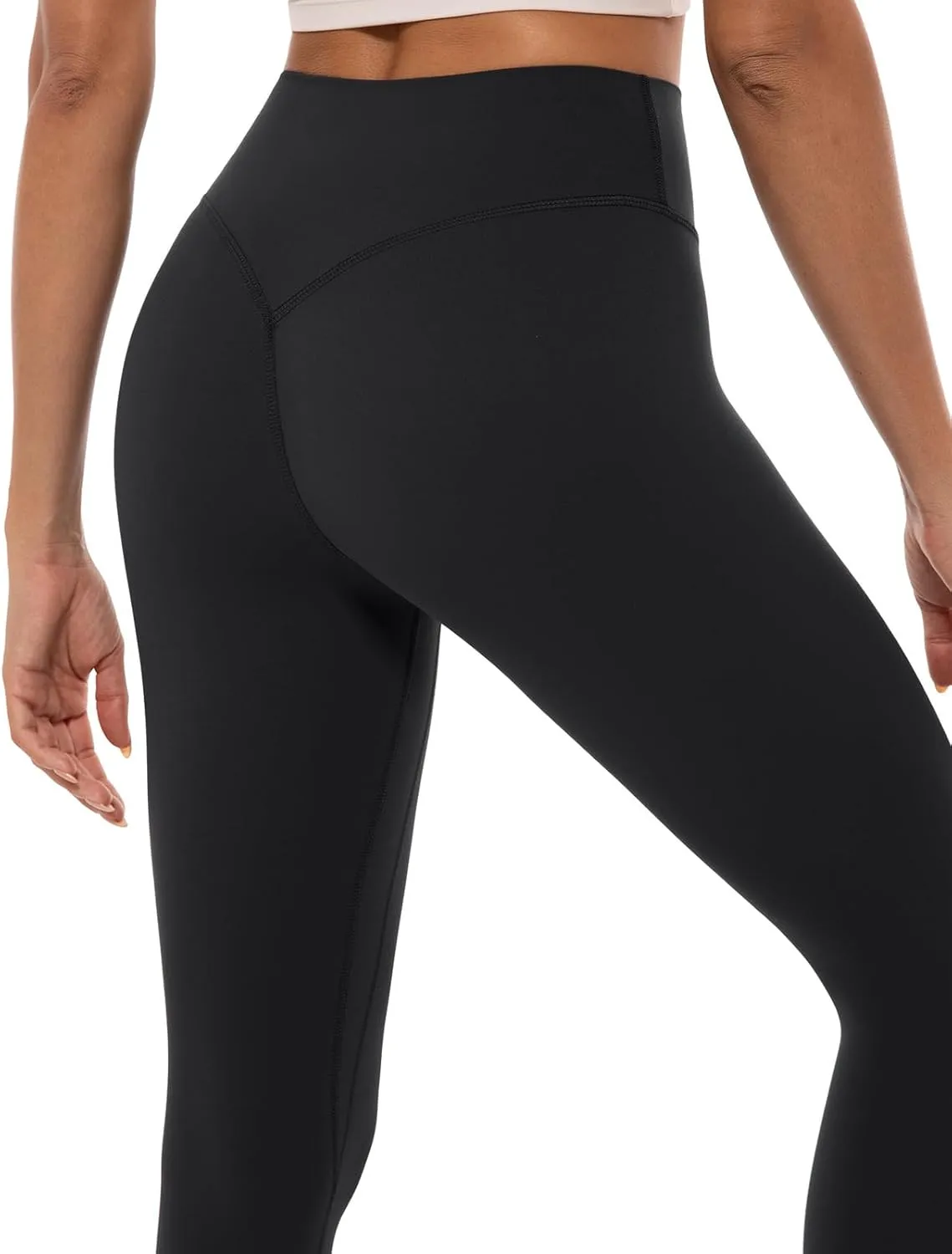 Lavento Women's All Day Soft Light Yoga Leggings 25" - No Front Seam Workout Legging Active Tights