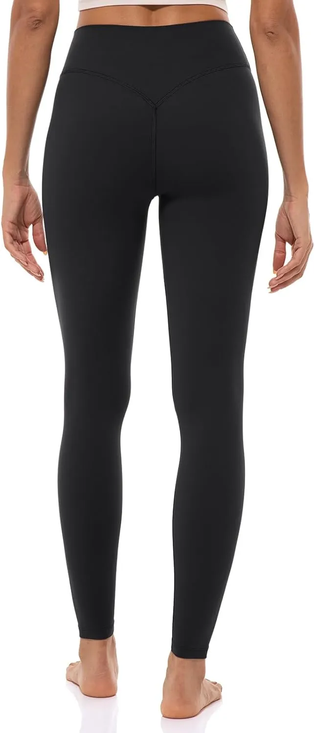 Lavento Women's All Day Soft Light Yoga Leggings 25" - No Front Seam Workout Legging Active Tights