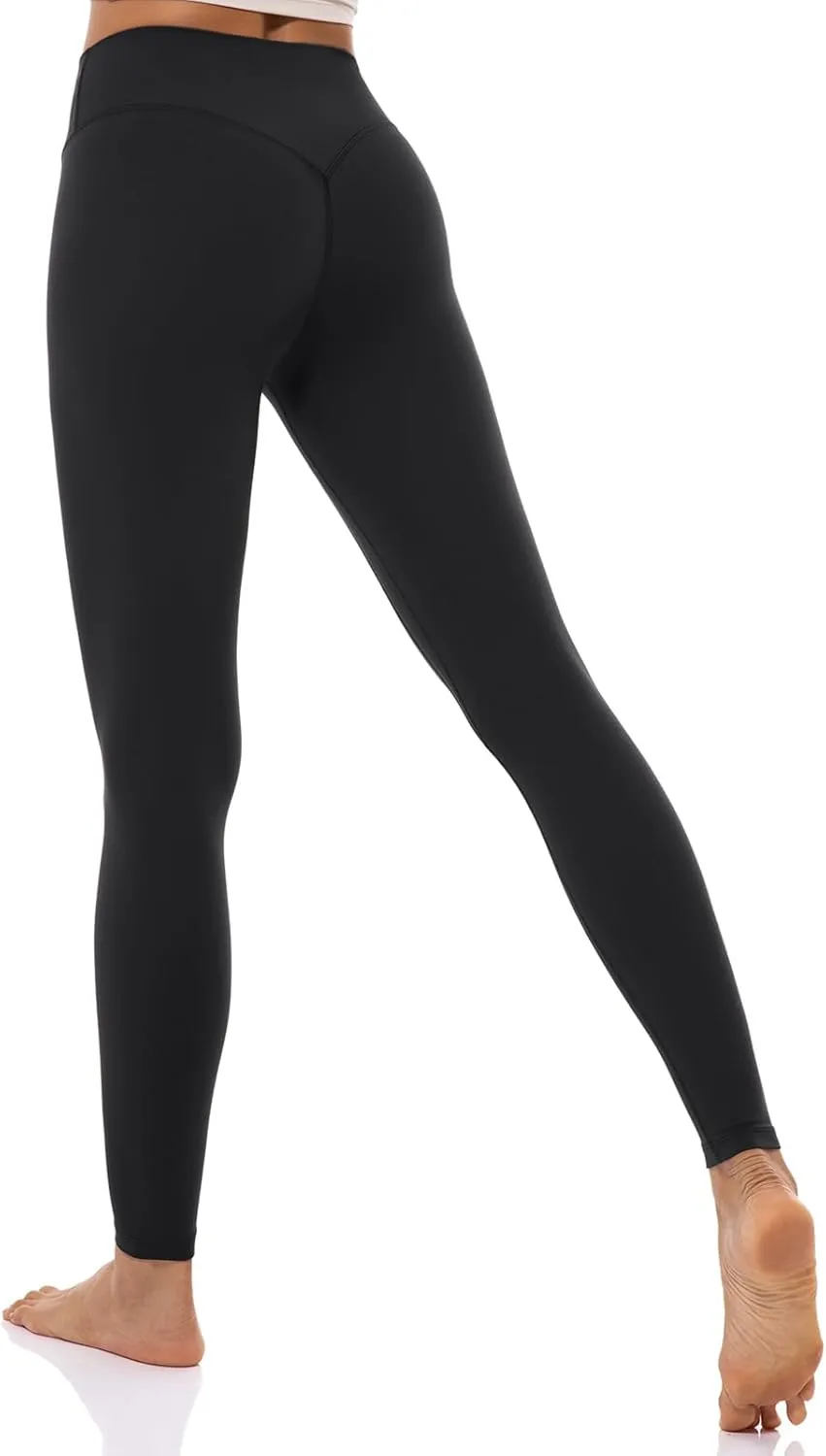 Lavento Women's All Day Soft Light Yoga Leggings 25" - No Front Seam Workout Legging Active Tights