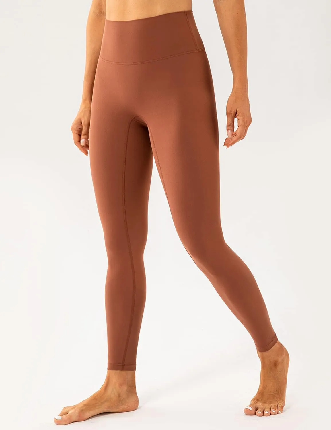 Lavento Women's All Day Soft Light Yoga Leggings 25" - No Front Seam Workout Legging Active Tights