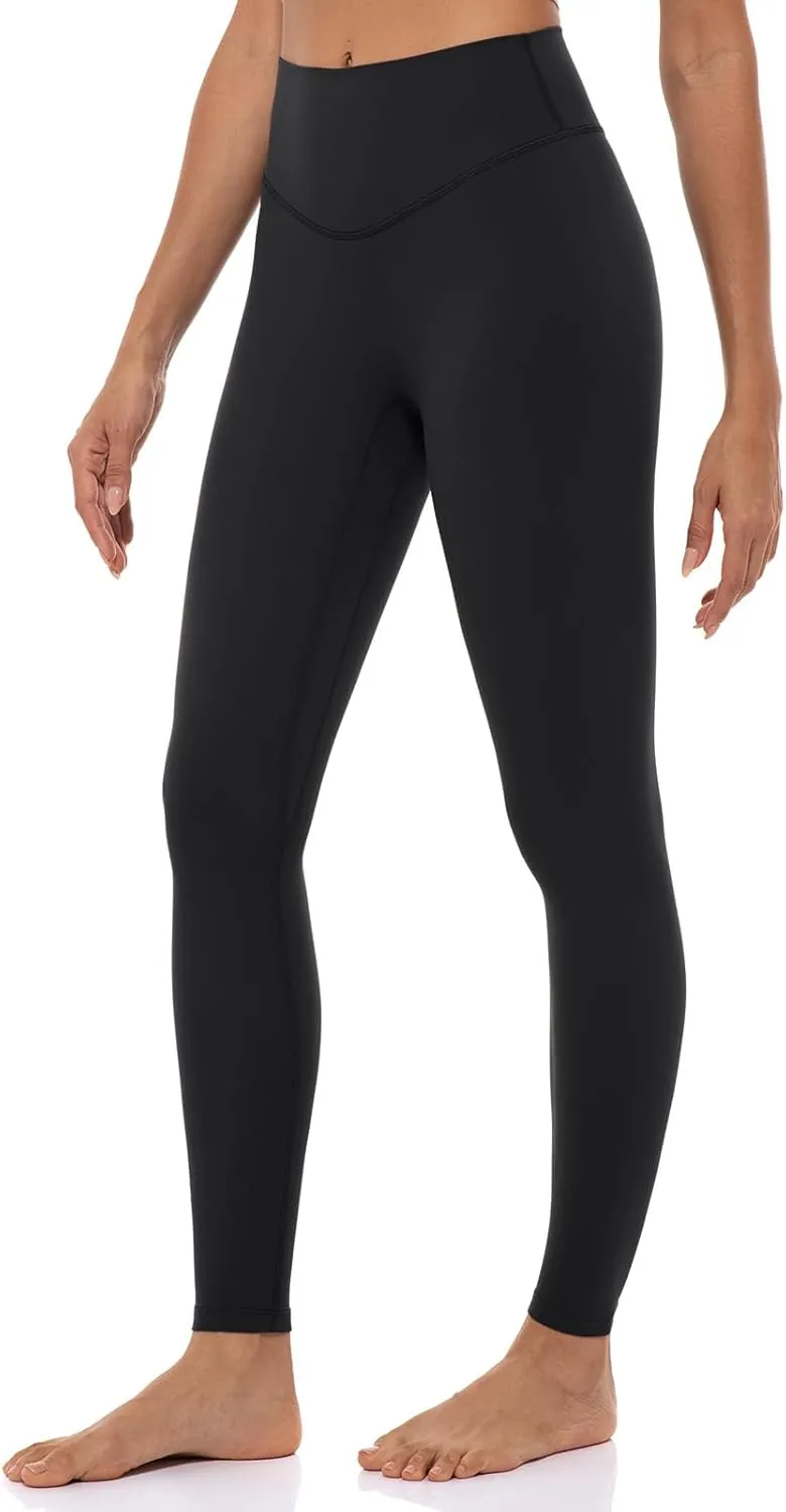 Lavento Women's All Day Soft Light Yoga Leggings 25" - No Front Seam Workout Legging Active Tights