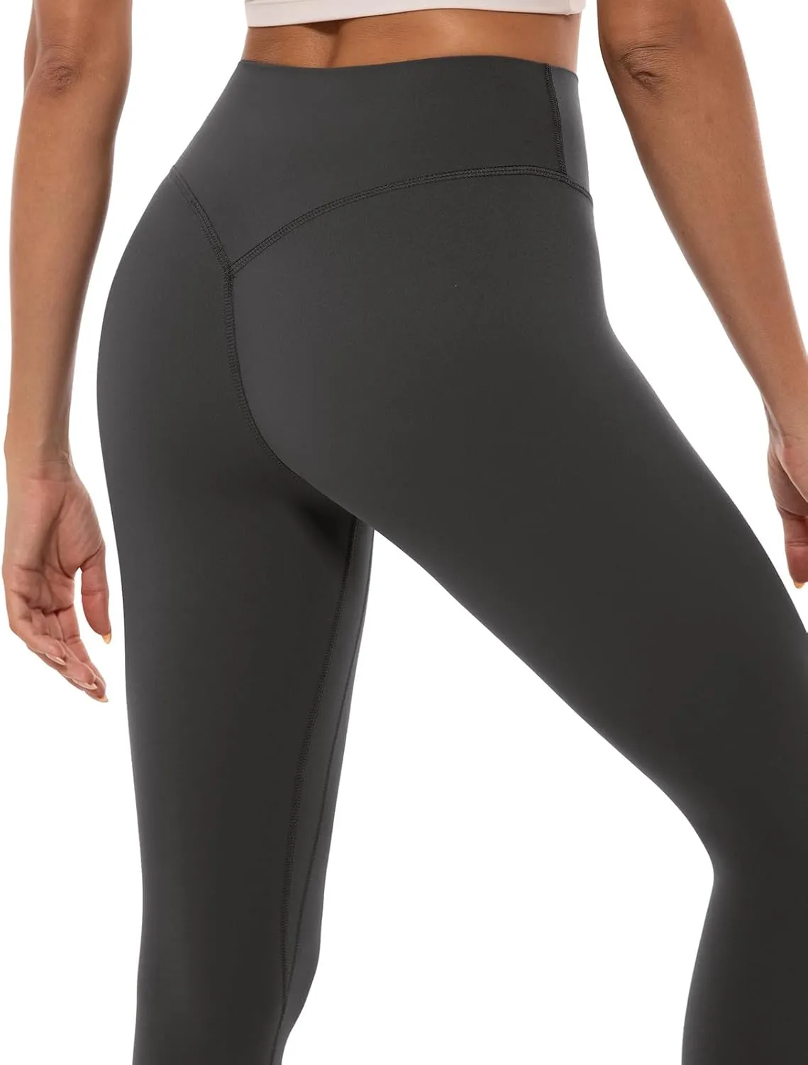 Lavento Women's All Day Soft Light Yoga Leggings 25" - No Front Seam Workout Legging Active Tights