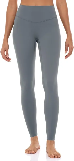 Lavento Women's All Day Soft Light Yoga Leggings 25" - No Front Seam Workout Legging Active Tights