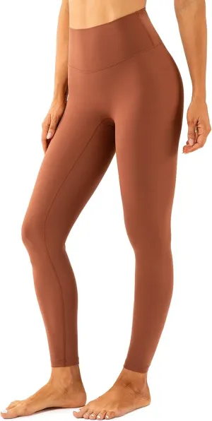 Lavento Women's All Day Soft Light Yoga Leggings 25" - No Front Seam Workout Legging Active Tights