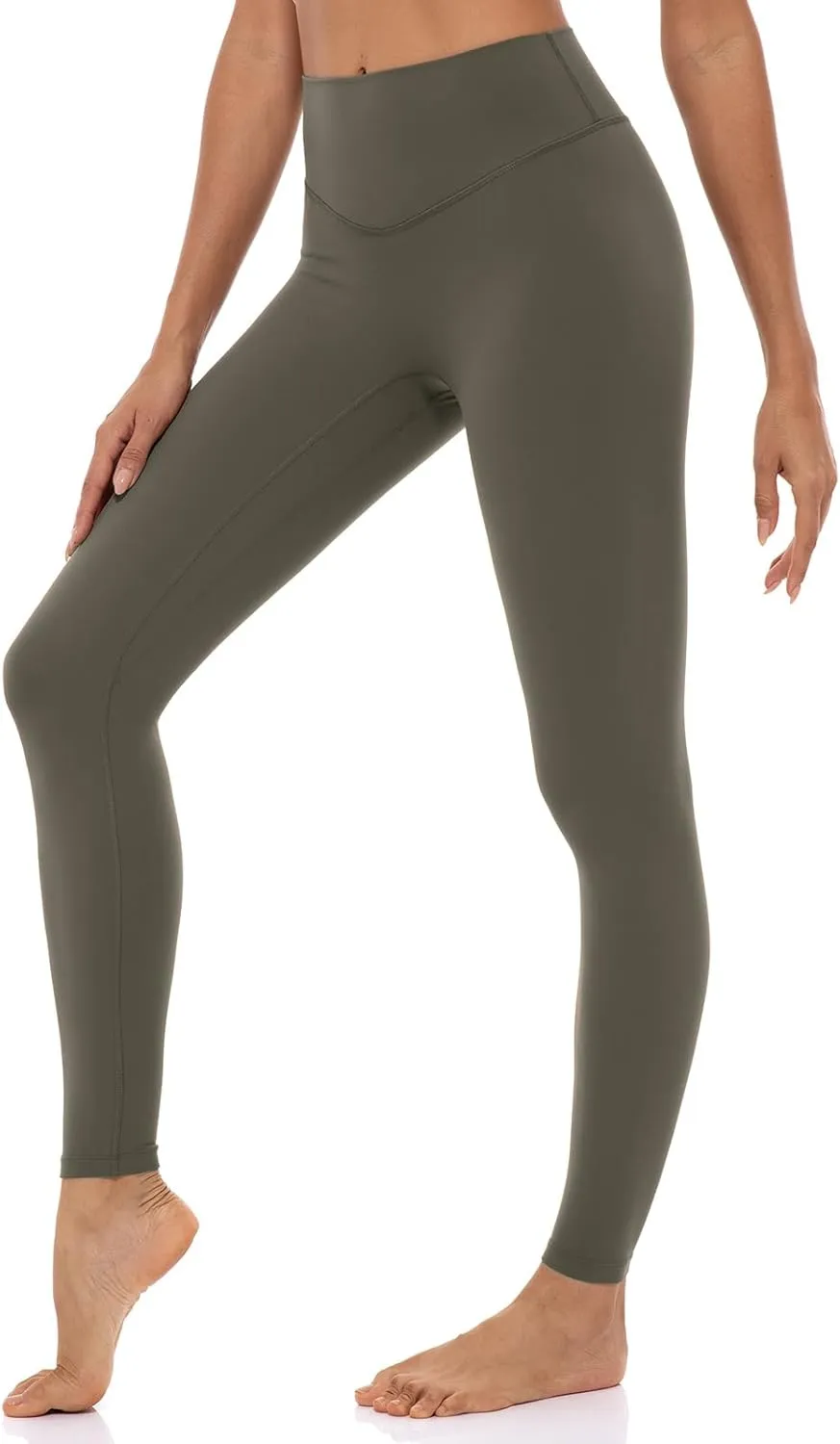 Lavento Women's All Day Soft Light Yoga Leggings 25" - No Front Seam Workout Legging Active Tights