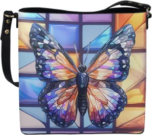 Leather Bucket Bags for Women Boho Mosaic Folk Art Hobo Bags Shoulder Tote Purse Handbags with Adjustable Strap