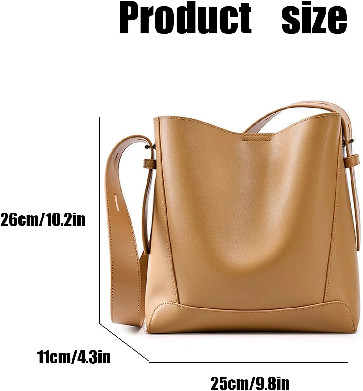 Leather Crossbody Bucket Hobo Bags,Fashion Shoulder Bag,Top Handle Handbag, with Multi functional Storage