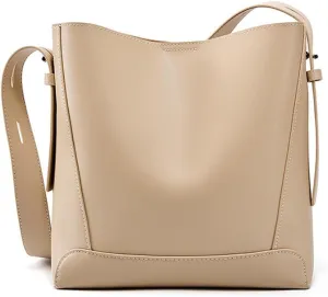 Leather Crossbody Bucket Hobo Bags,Fashion Shoulder Bag,Top Handle Handbag, with Multi functional Storage