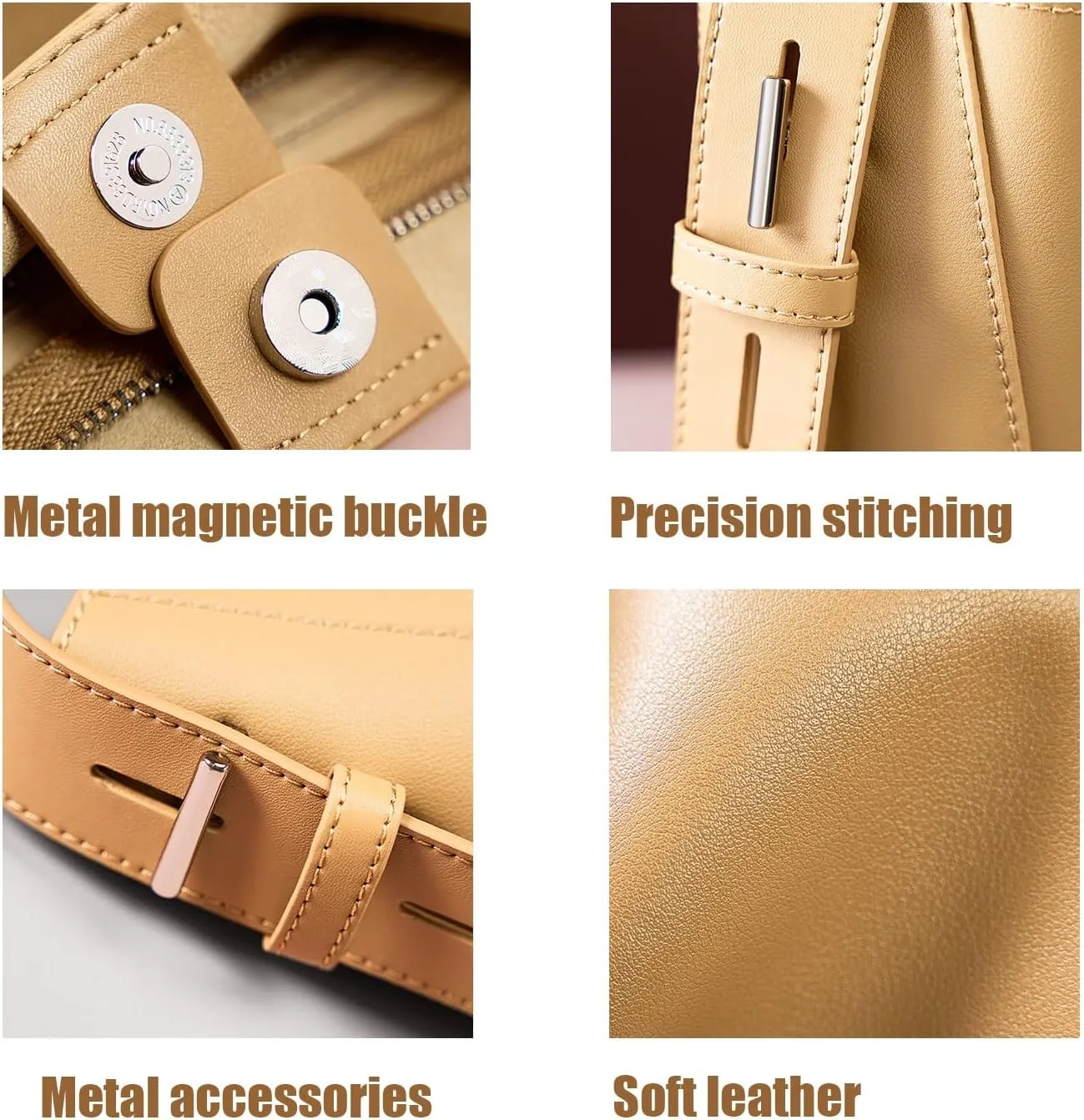 Leather Crossbody Bucket Hobo Bags,Fashion Shoulder Bag,Top Handle Handbag, with Multi functional Storage