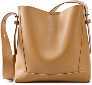 Leather Crossbody Bucket Hobo Bags,Fashion Shoulder Bag,Top Handle Handbag, with Multi functional Storage