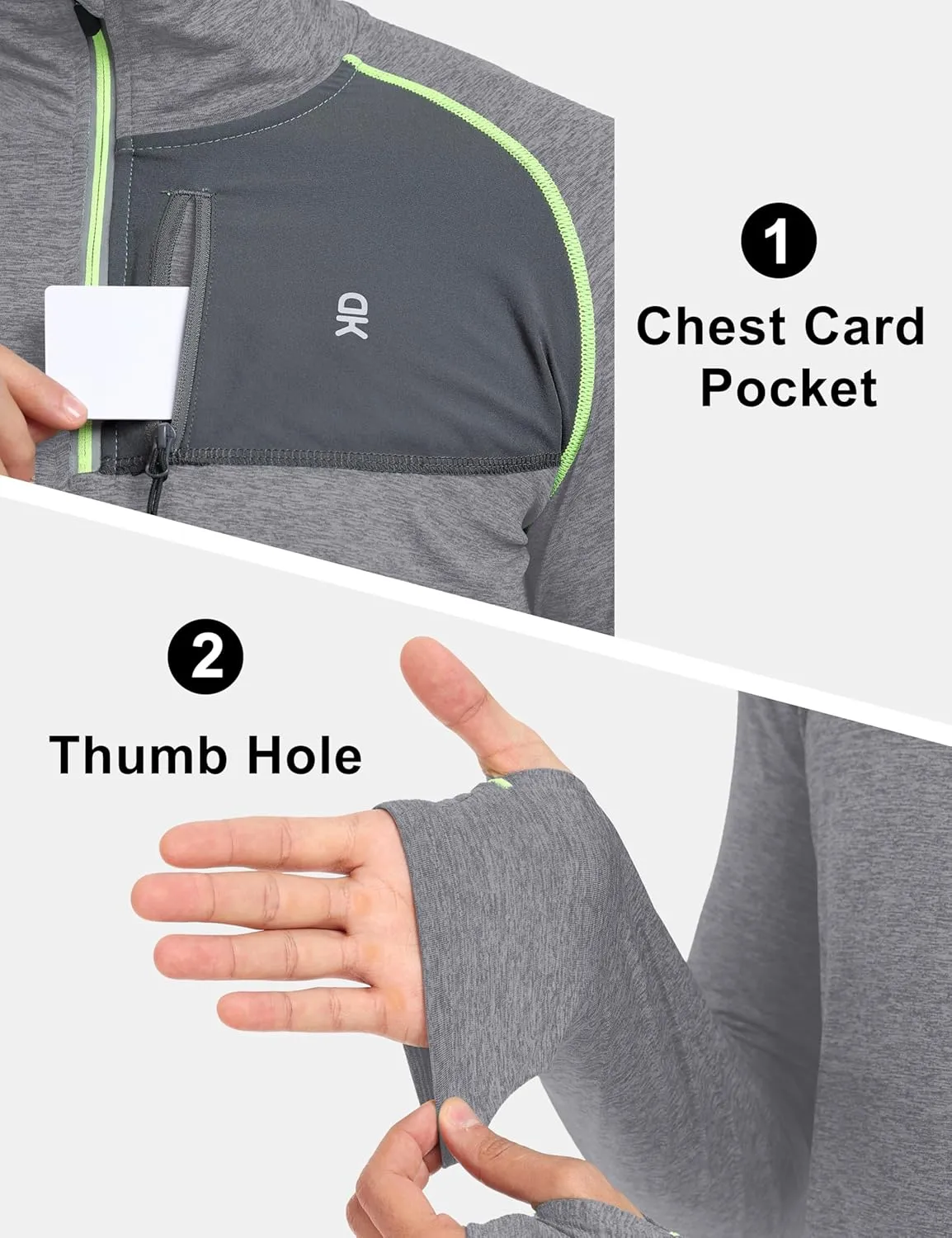 Little Donkey Andy Men's Long Sleeve Quick Dry Lightweight Running Exercise Sports T-Shirt Top