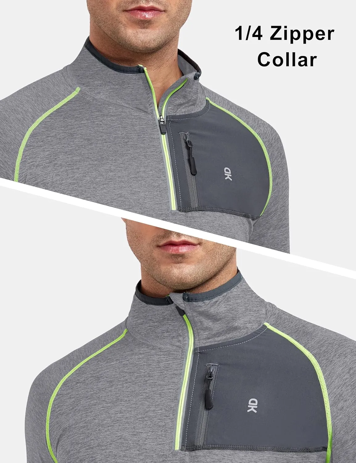 Little Donkey Andy Men's Long Sleeve Quick Dry Lightweight Running Exercise Sports T-Shirt Top